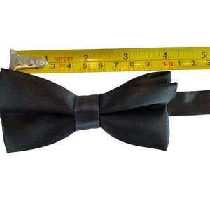 Mens Bowtie  PreTied Adjustable   Solid Black for Formal Wedding Party T…